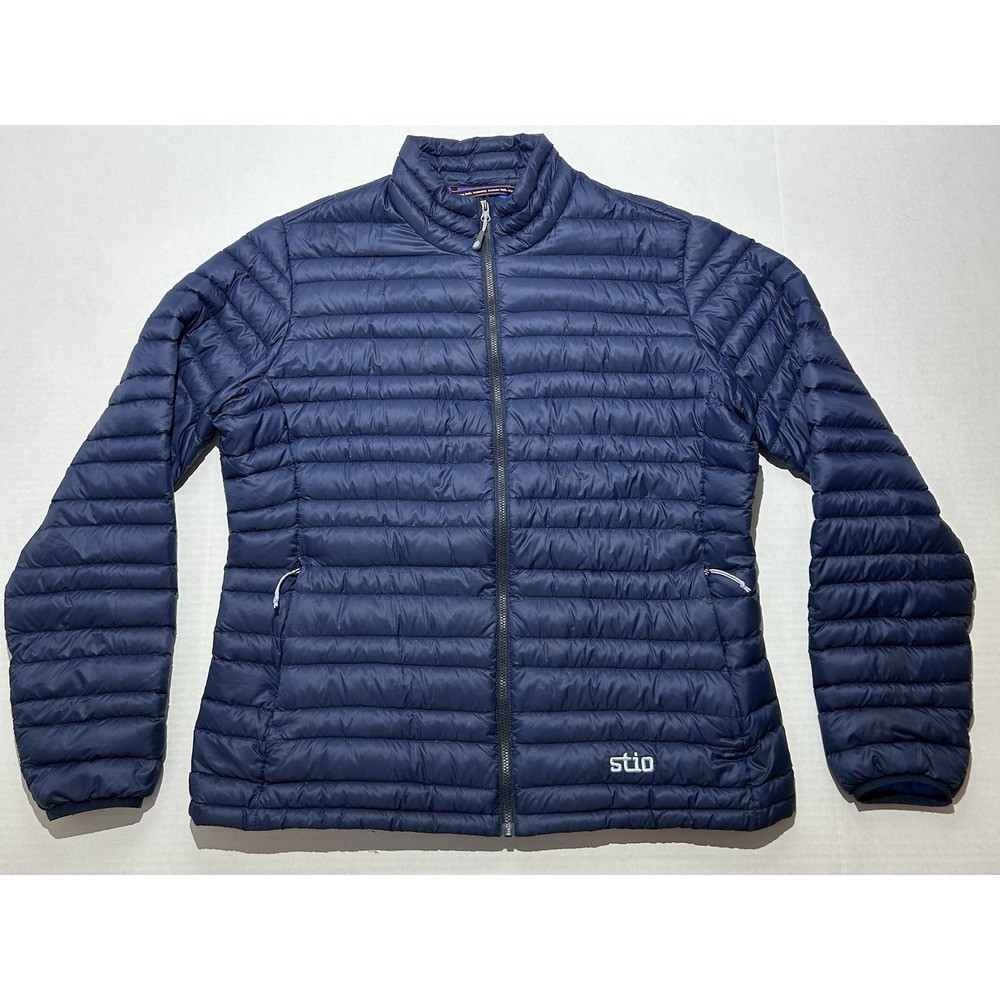 Stio Women's Pinion Down Jacket Size XL Puffer Outdoor Winter Full Zip Blue EUC